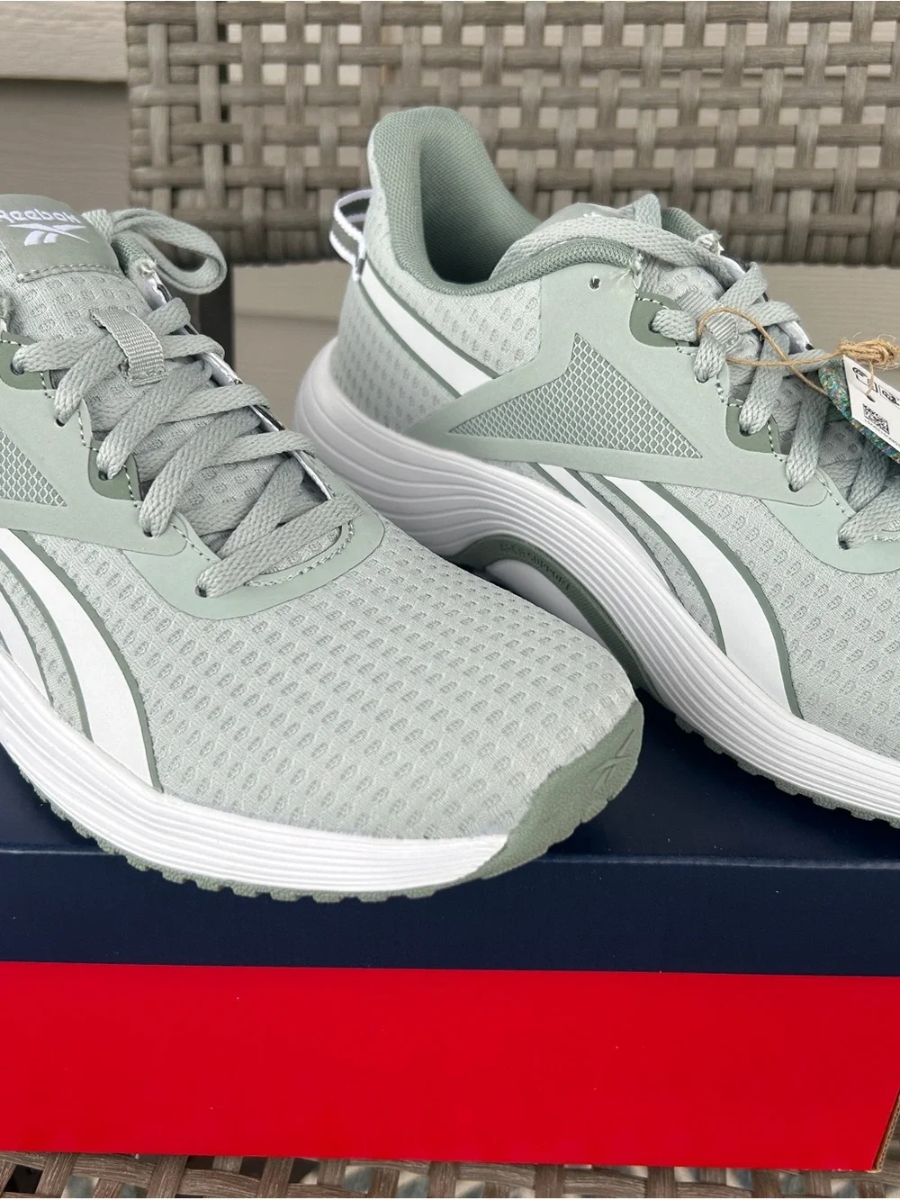 Reebok Sage Green Athletic Running Shoes with White Accents
